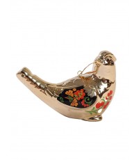 Новогоднее украшение подвесное Птичка золото из фарфора 94943 Феникс-Презент