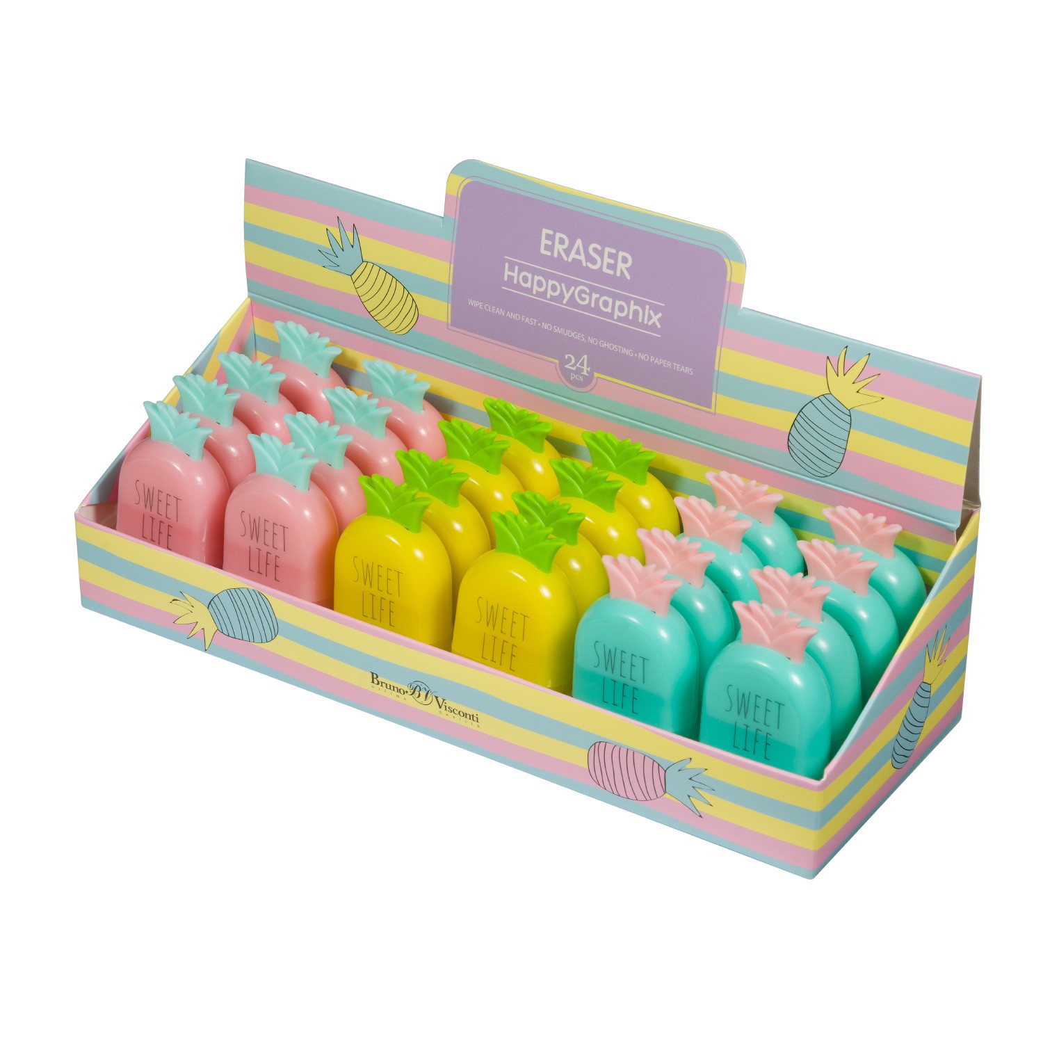 Ластик пластфутляр Ананасик 42-0031 Bruno Visconti