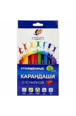 Набор карандашей 12шт 24цв утолщенные двусторонние трехгранные Классика 35С 2317-08 Луч