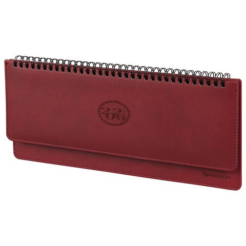 Планинг дат 2026г 305*140мм исккожа спир бордо Favorite 117220 Brauberg