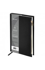 Ежедневник недат А5 исккожа карман-молния чёрн Zipline 116247 Brauberg