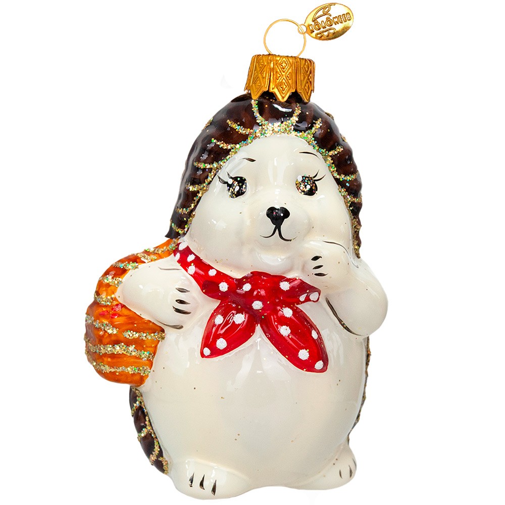 Елочигруш стекло Ёжик h-9см в упак ФУ-553/1