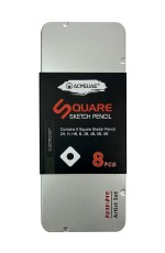 Набор ч/гр карандашей 8шт 2Н-8В метфутляр Square Sketch Pencil 43003 Acmeliae