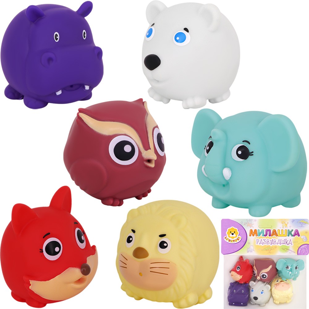 Набор рез игрушек д/ванны 6шт в пак Милашка развивашка FCJ1260440 Levatoys