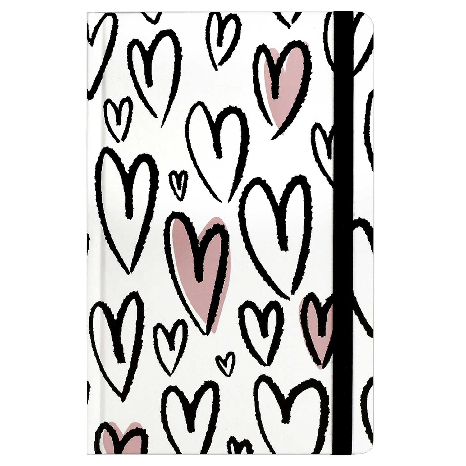 Записная книжка А5 96л кл твобл на рез Крупные сердечки 71542 Феникс