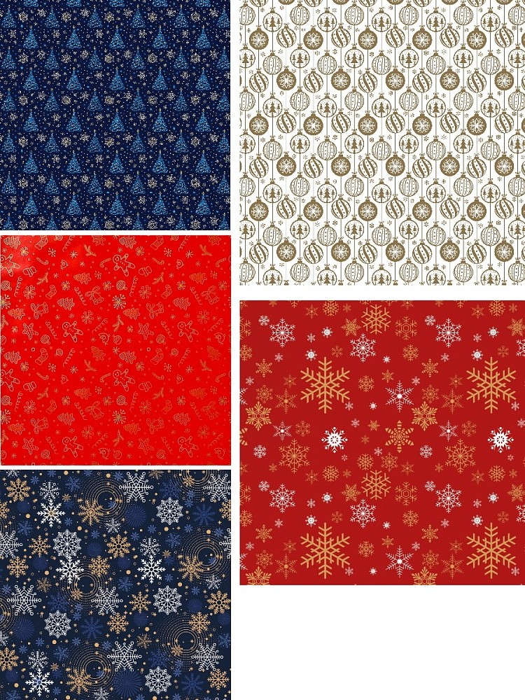 Бумага упак 70х100см 1лист Новогодняя в асс-те 5 диз УБ-6147 Miland