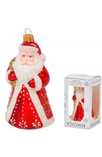 Елочная игрушка стекло Дед Мороз большой h-14см в упаковке ФУ-601