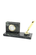 Часы из змеевика с визитницей (квадрат) 160*60*75мм 1317081