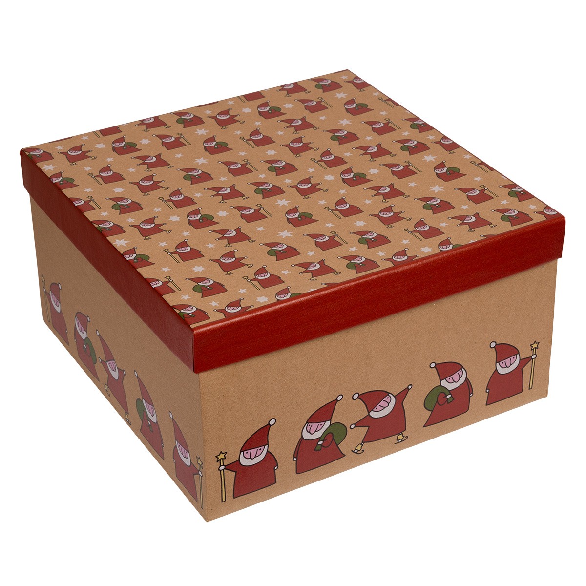 Коробка подар квадрат крафт Подарки от Деда Мороза №2 SKN1-10 Stilerra