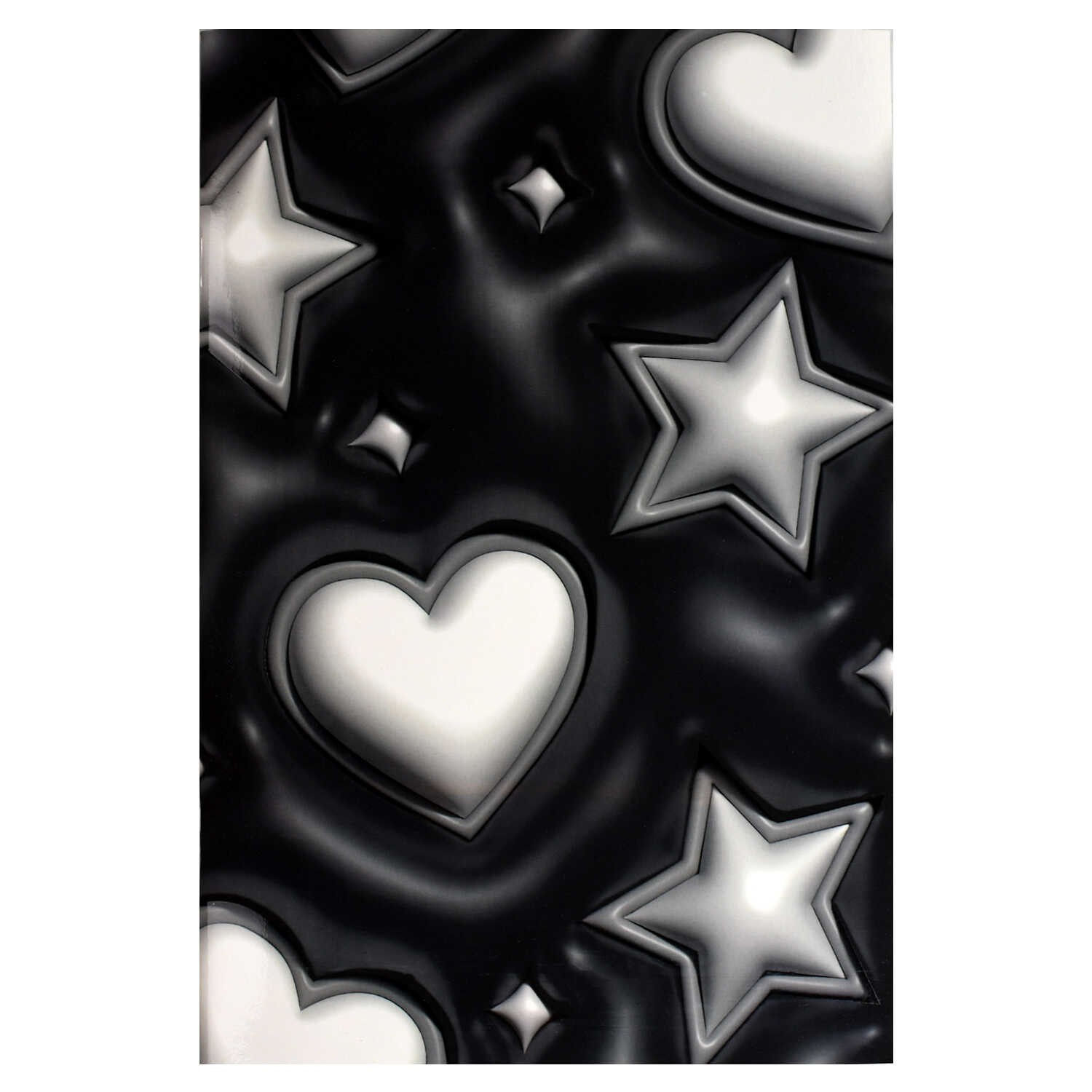 Записная книжка 32л кл софт тач 3D-сердечки и звезды 70427 Феникс