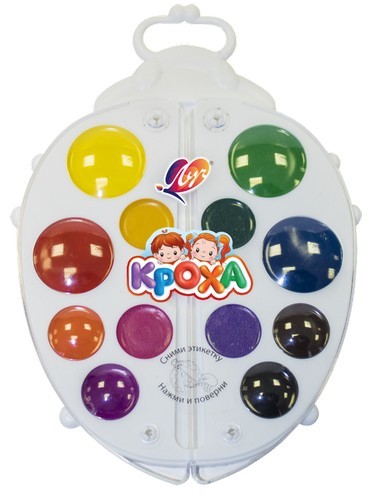 Краски акв 12цв б/кисти Божья коровка 32С 2077-08 Луч