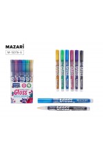 Набор маркеров акрил 6цв металлик Gloss М-15076-6 MAZARI