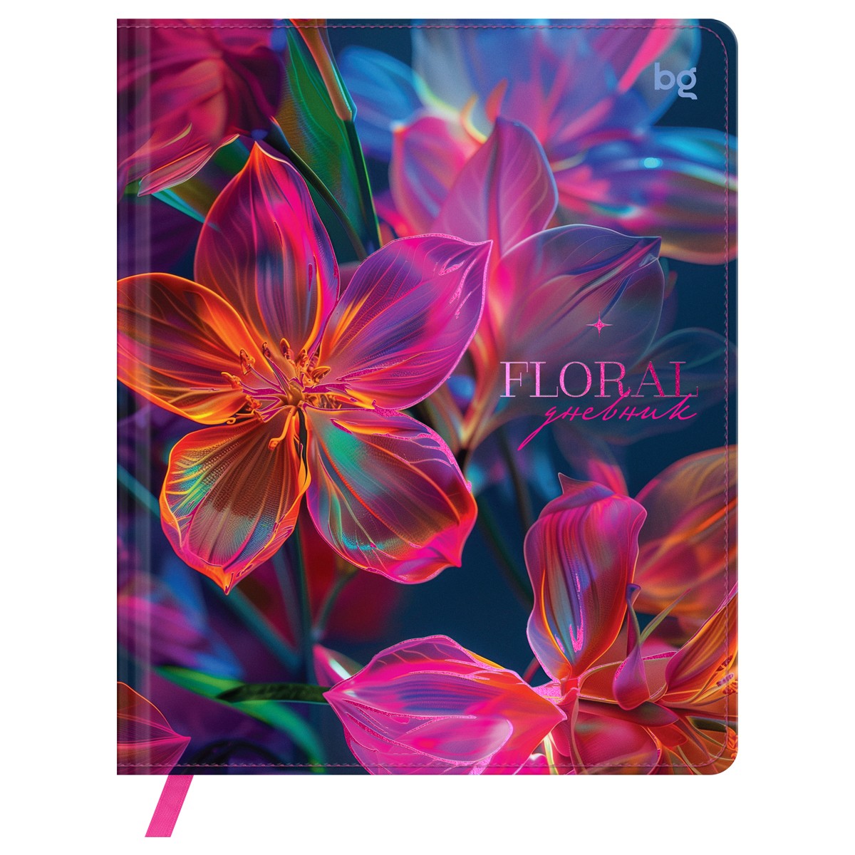 Дневник 1-11 кл. 48л. (твердый) BG Floral, иск. кожа, печать, тиснение фольгой, ляссе