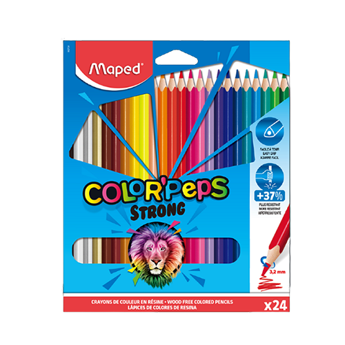 Карандаши цветные 24цв. пластиковые трехгранные " ColorPeps Strong" Maped