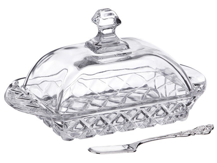 Масленка Muza Crystal + нож 195-129