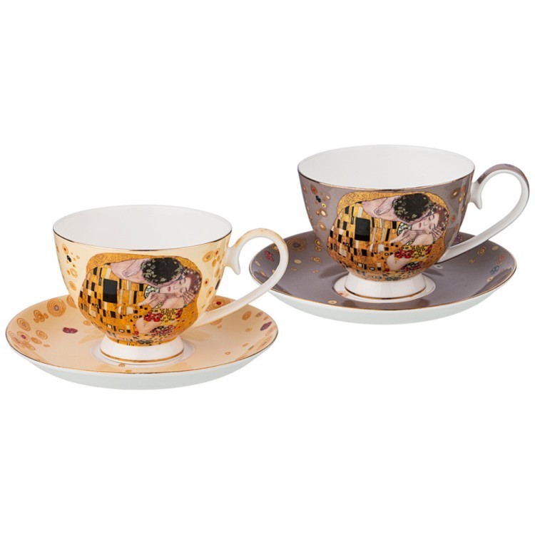Набор чайн фарф Поцелуй (ГКлимт) на 2пер 4пр 300мл 104-665 Lefard