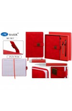 Набор подар Ежедневник недатА5 исккожа красн ручка стержень 7817 Basir