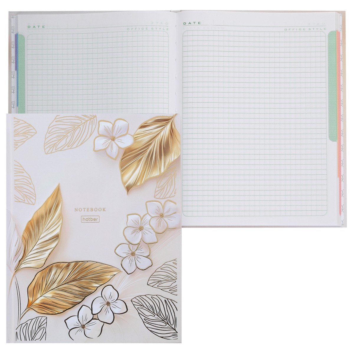 Тетрадь 80л кл 5цвблок твобл Цветочное золото 35529 Хатбер