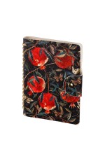 Ежедневник недат А6 исккожа на кнопке Флора Гранат 3-812/06 Bruno Visconti