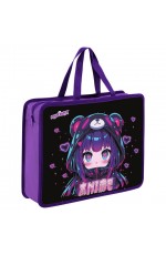 Папка А4 д/дев 1отд пластиковая на молнии с ручками Аниме  (Anime fan) 273362 Юнландия