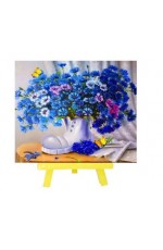 Мозаика алмаз с мольберт 21х25см Букет васильков М-10382 MAZARI