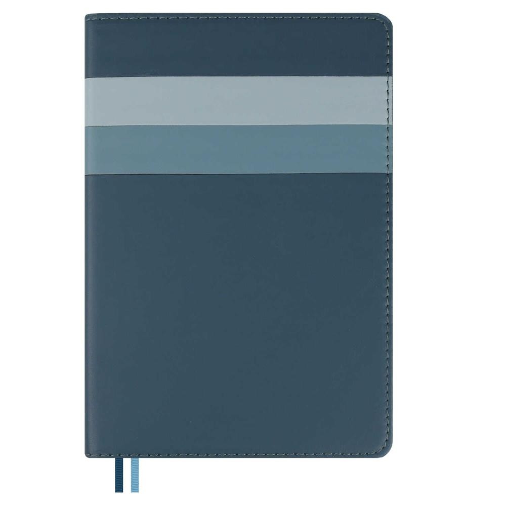 Ежедневник недат А5 цвсрез исккожа синий Лайка 70627 Феникс