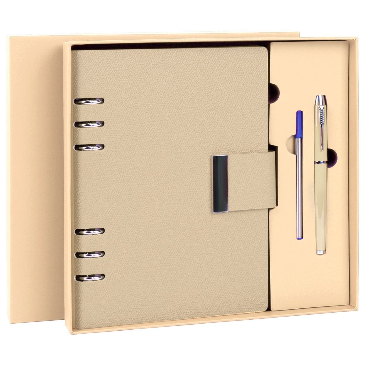 Набор подар Ежедневник недатА5 исккожа ручка стержень беж Lux 116859 Braub