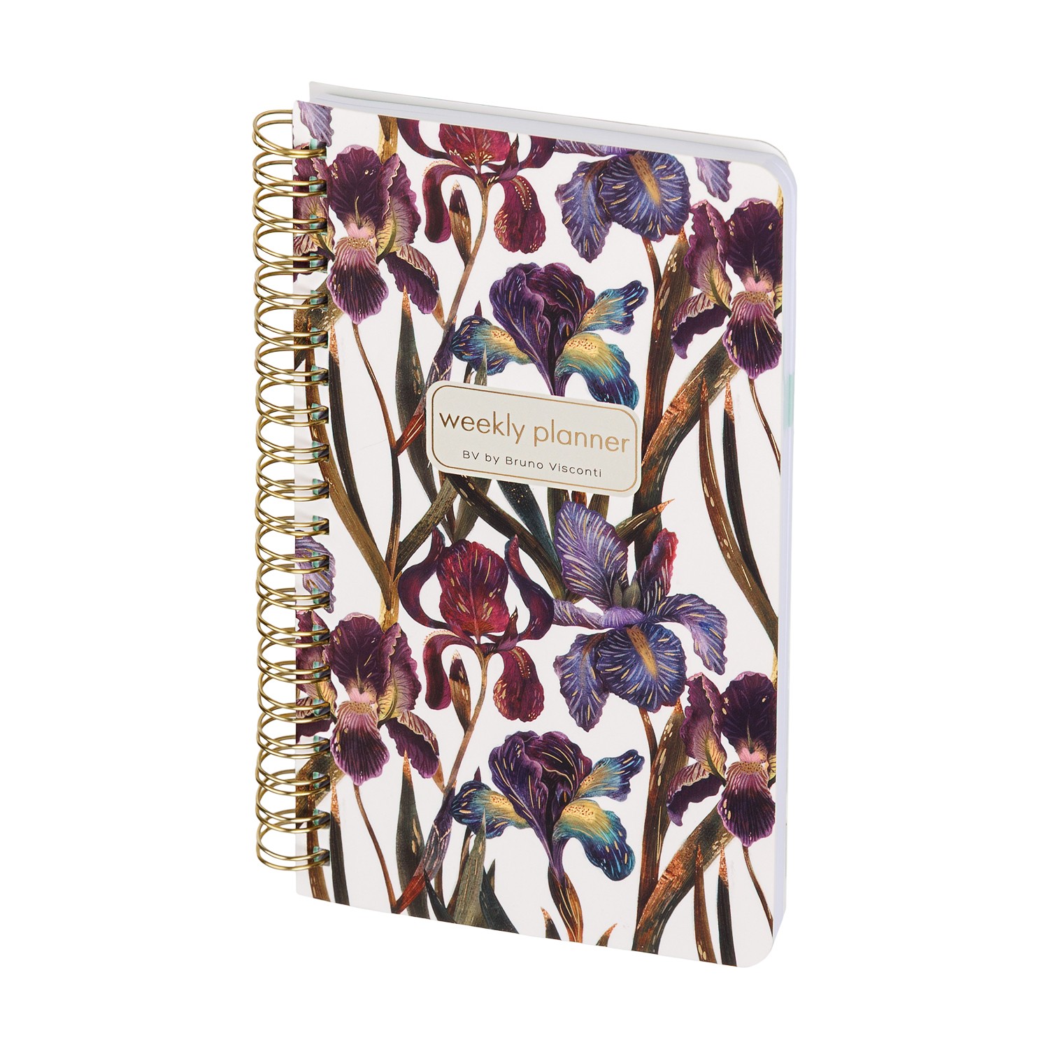Еженедельник недат А5 спир Flora Ирисы 3-816/05 Bruno Visconti