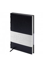 Ежедневник недат А5 серебрсрез исккожа черн 113425 Brauberg
