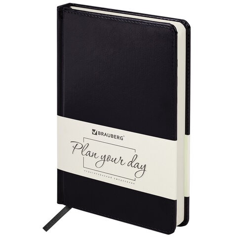Ежедневник недат А5 исккожа черн113499 Brauberg