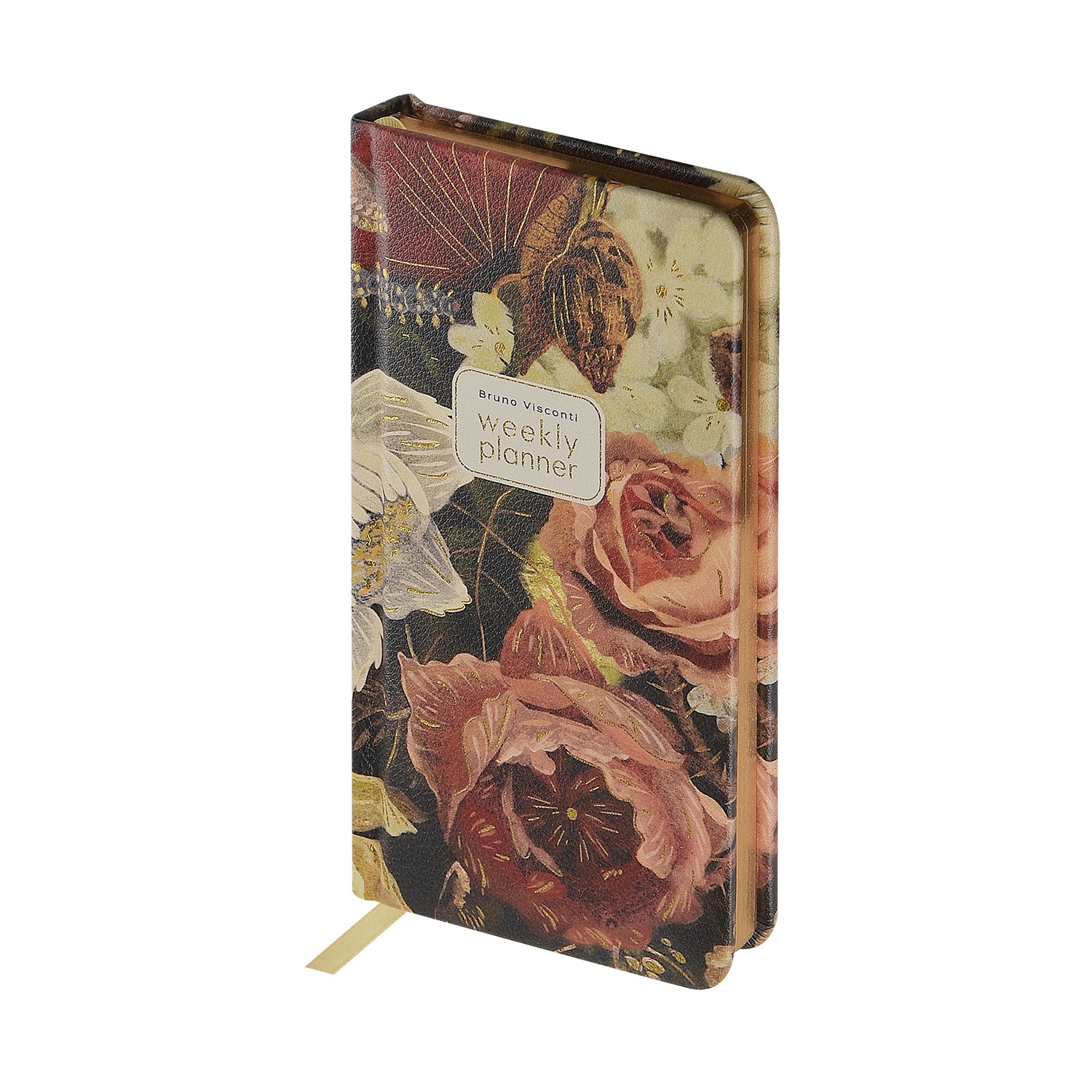Еженедельник недат А6 исккожа золотсрез твобл Пышный букет 3-813/06 Bruno