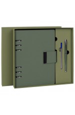 Набор подар Ежедневник недатА5 исккожа ручка стержень зел Lux 116858 Braube