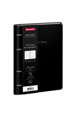 Тетрадь на кольц 120л кл исккожа черн Минимализм 405215 Brauberg