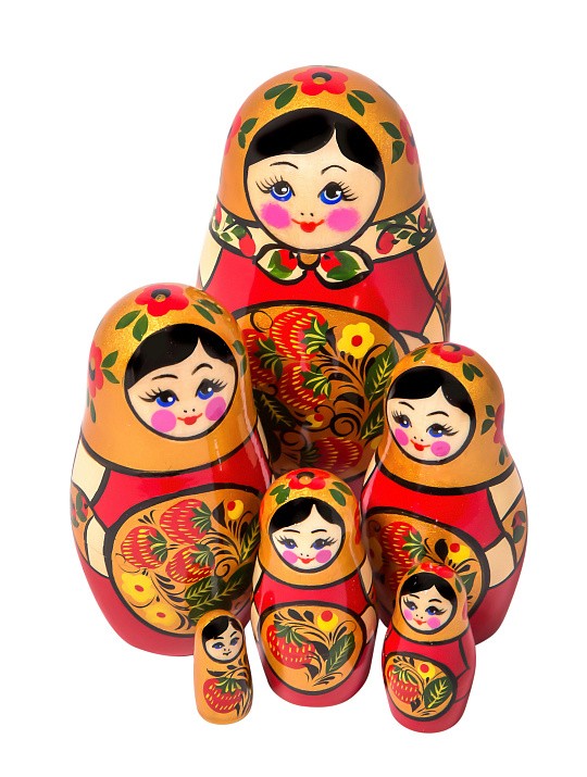 Хохлома Матрешка 6кук 8458