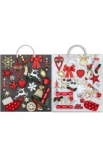 Пакет п/э с пластик ручкой Коллаж сталь и беж