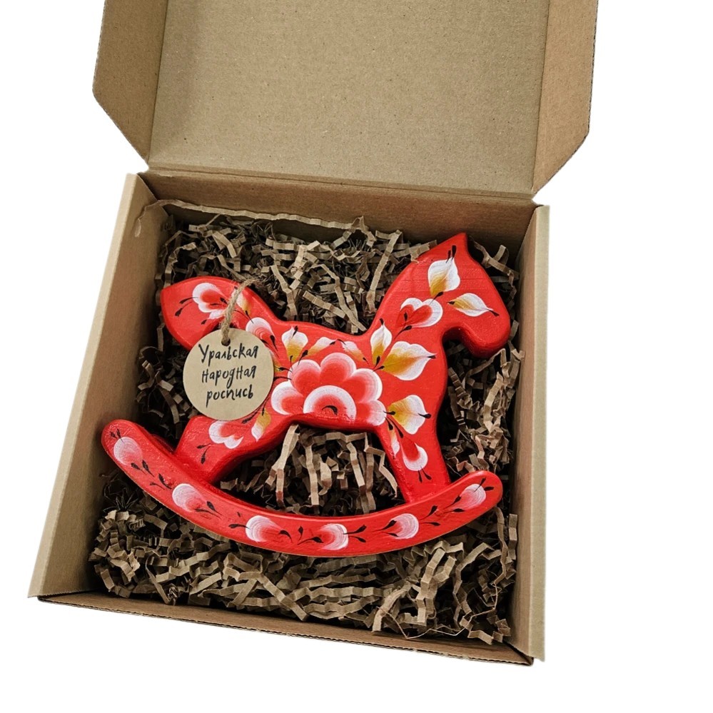 Лошадка с уральской народной росписью №5