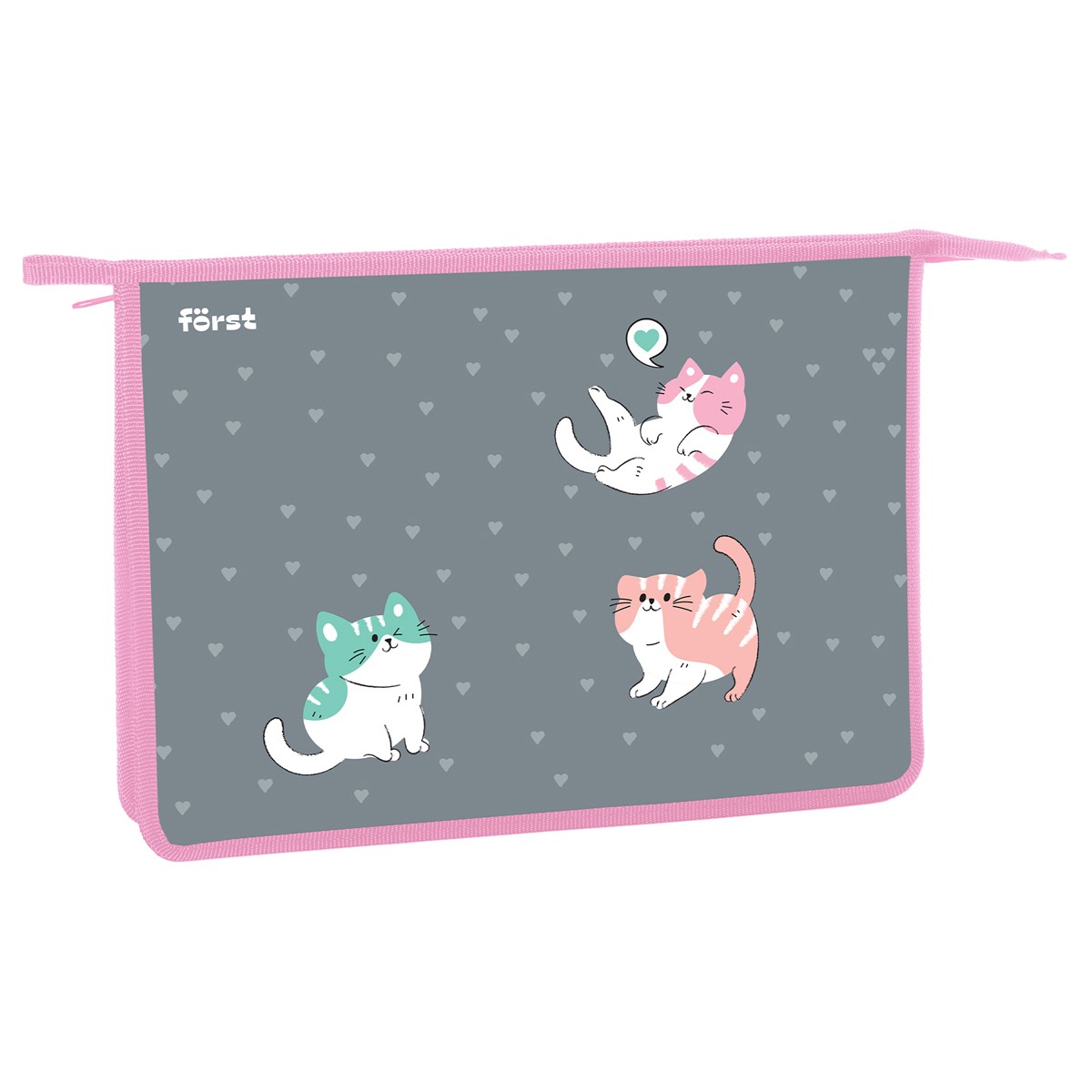 Папка для тетрадей 1 отделение, А4 Forst Kittens, 340*245*40мм, пластик, на молнии