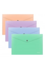 Папка на кнопке А4 пласт непрозр ассорт Pastel Bloom 61141 Erich Krause