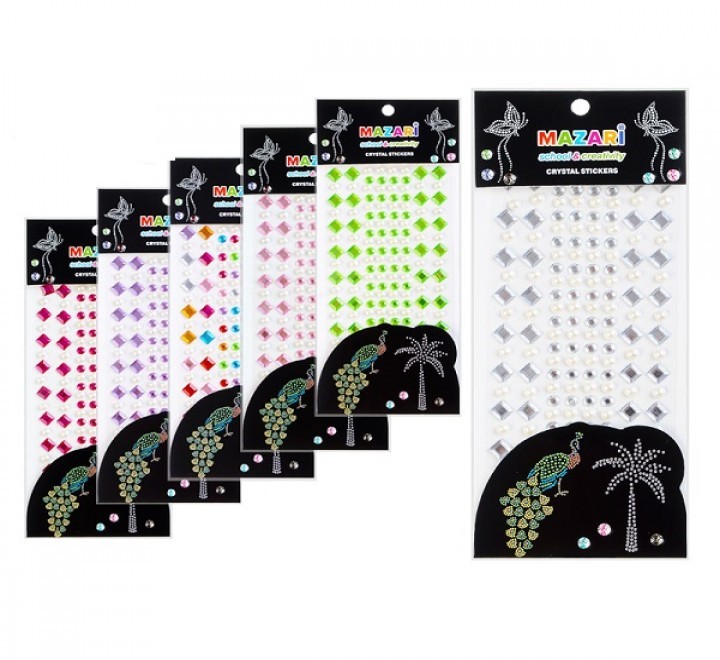 Стразы - наклейки акрил круг+квадрат М-8710 MAZARI