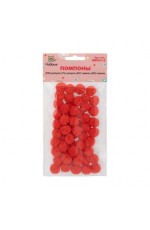 Помпоны 15мм 50шт красный SKPH-15 Hobbius
