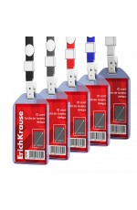 Бейдж 54*85мм верт с лентой прозрачн ассорти 62080 Erich Krause