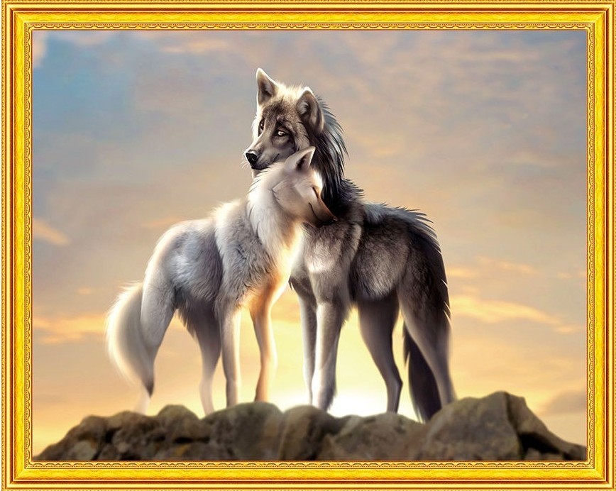 Картина 2 в 1 40х50 см Волки М-11650 Mazari Creative