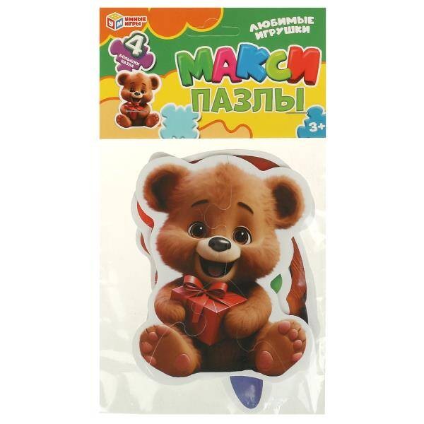 Любимые игрушки. Макси-пазлы в пак. 4 пазла. 130х230х10 мм. Умные игры в кор.50шт