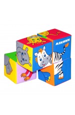 Мякиши Собери картинку.Животные Африки/Животные №2 4 кубика арт.210/236 /40