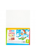 Картон белый А4, ArtSpace, 8 л., мелованный, в пакете
