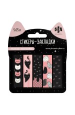Стикеры -закладки 15*55 5цв*25л пласт Розовые коты 70076 Феникс