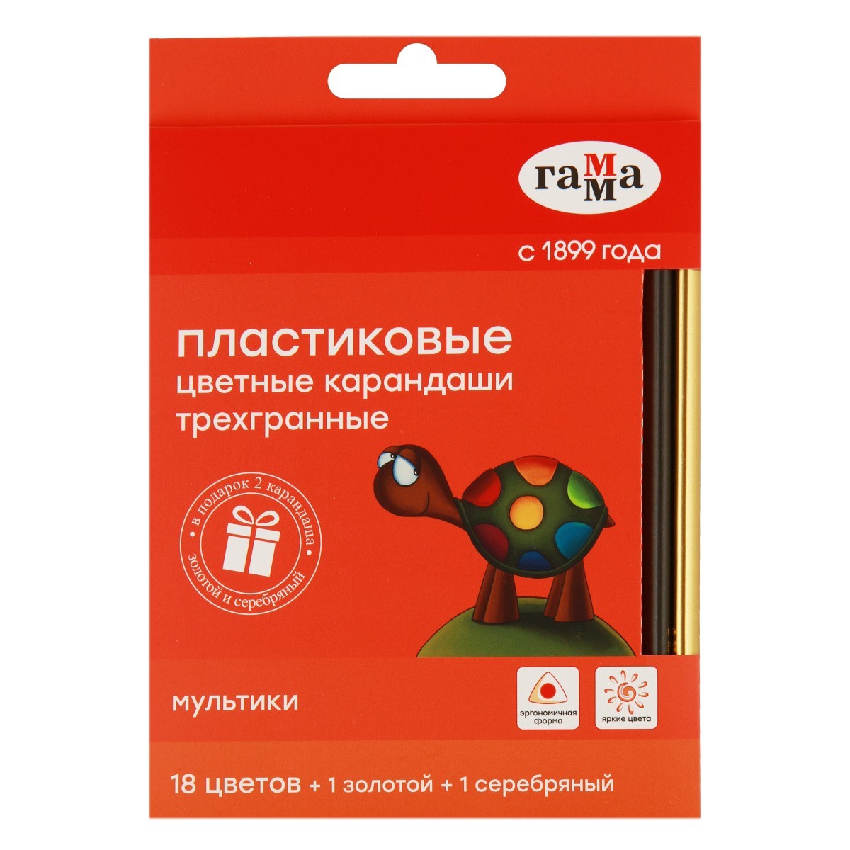 Набор карандашей 20 цветов пластиковые трехгранные Мультики 19012318 Гамма
