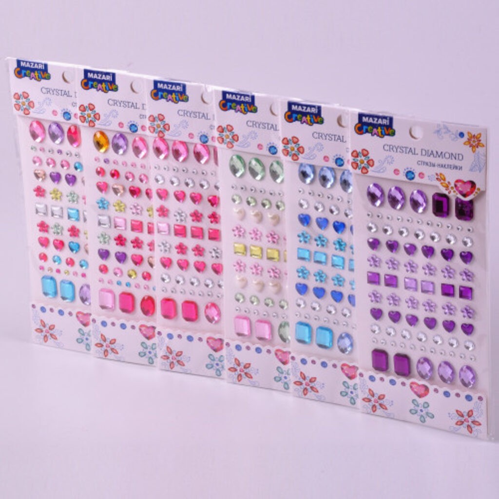 Стразы - наклейки пласт 6 видов М-20450 MAZARI