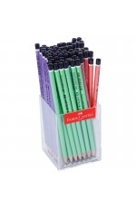Карандаш ч/г Faber-Castell Pearly HB, круглый, заточен., ассорти, пл. стакан