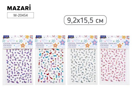 Стразы - наклейки пласт 6 видов М-20454 Mazari